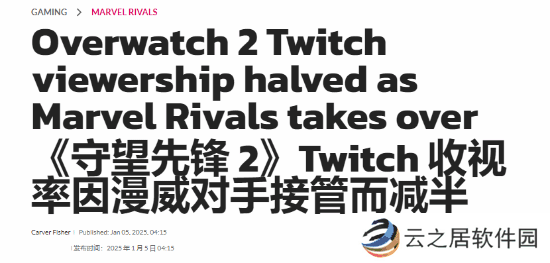 《守望先锋》被《漫威对决》爆杀！直播观看率减半